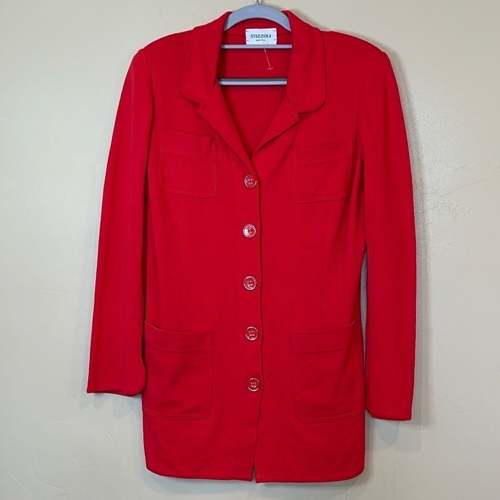 Stizzoli Italian Made Blazer VTG Red 4 pockets Sz M